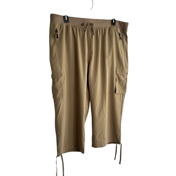Soothfeel Capri Lightweight Khaki Cargo Pants Plus Sz XXXL Stretch Elastic Waist - Picture 2 of 15